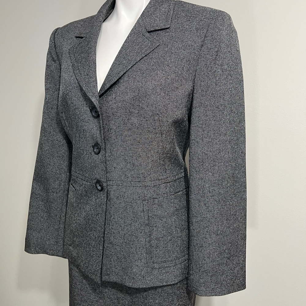 Le Suit Blazer & Skirt Suit Set 14p long sleeve midi length office church - Picture 5 of 6